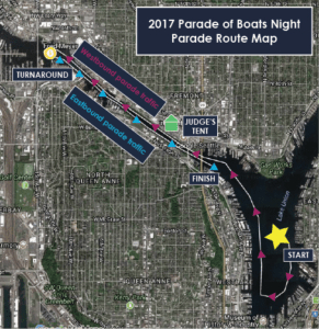 Parade of Boats - Boater Route Map (Large)